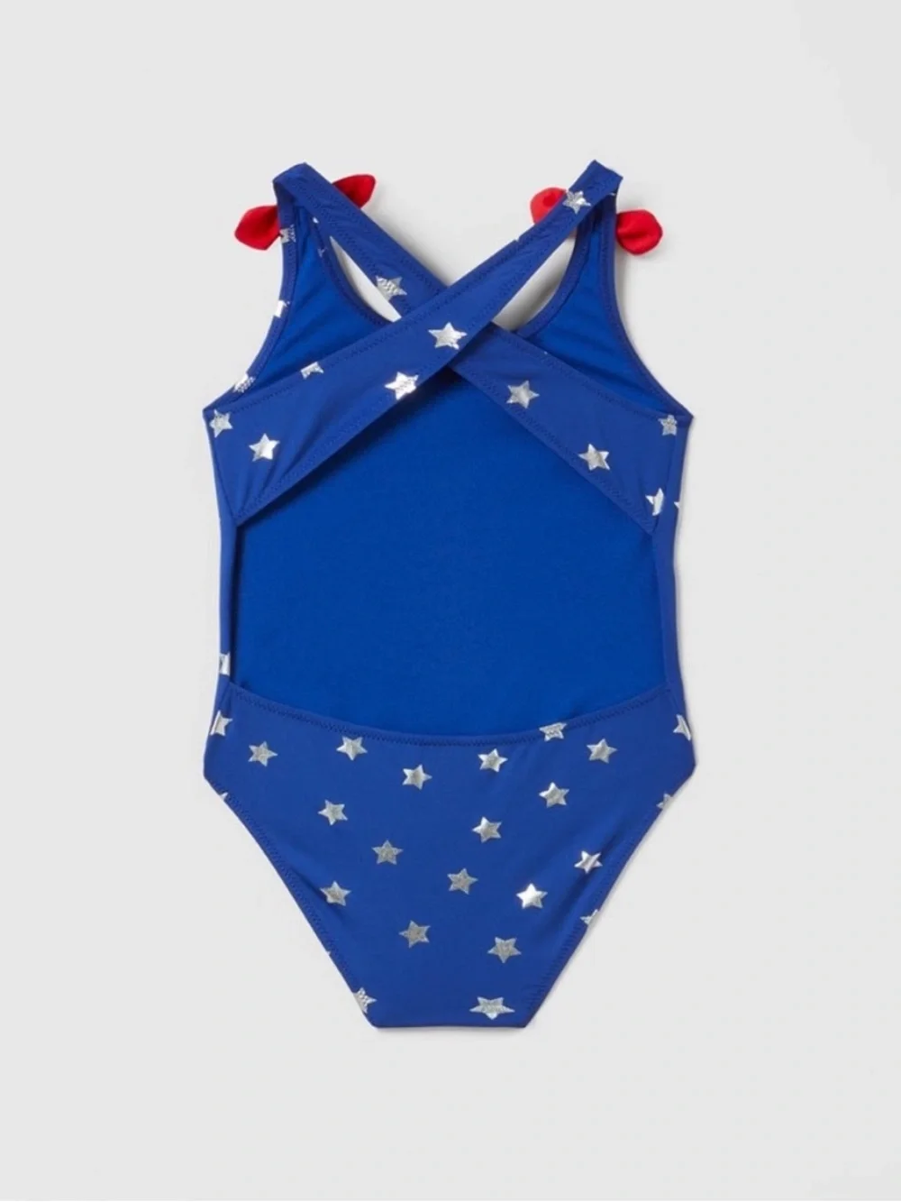 NWOT ZARA Kids Star One-Piece Swimsuit With Red Bow Straps